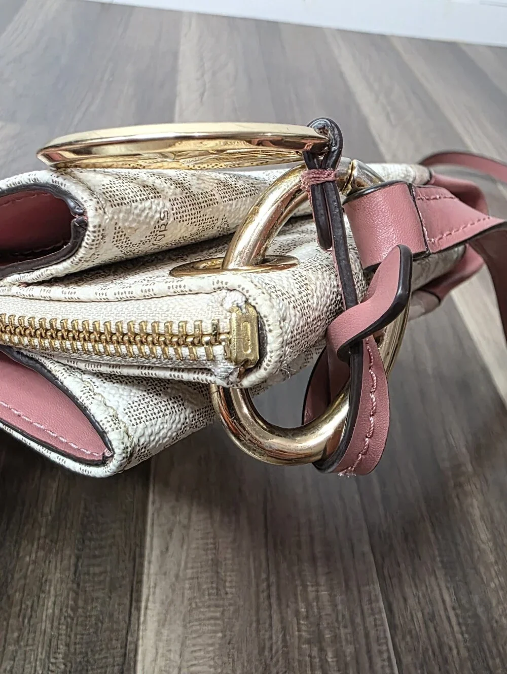 Michael Kors Nicole Triple Compartment Crossbody Bag Vanilla Pink Soft Girl Chic